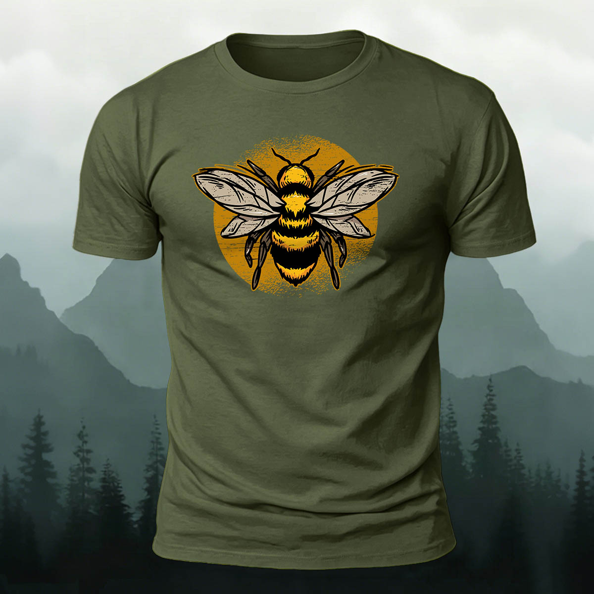 Cartoon Fly Print Casual Cotton T-Shirt