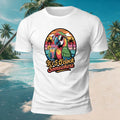 Fun Parrot Drinking Juice Casual Skin-Friendly T-Shirt