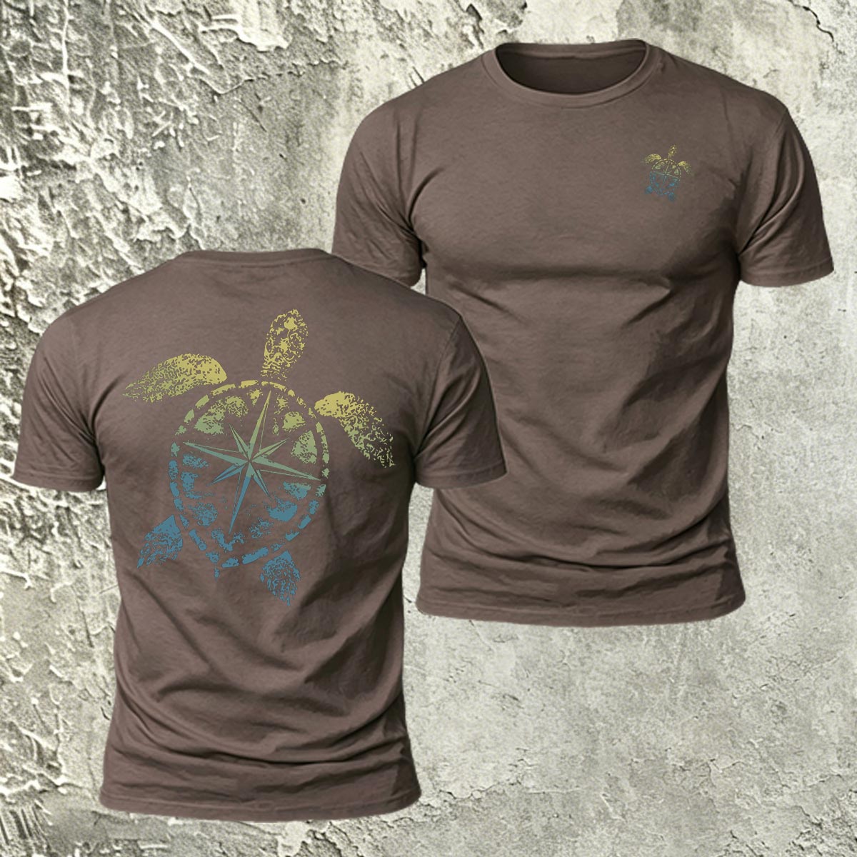 Sea Turtle Pattern Natural Premium Cotton T-Shirt