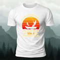 Enjoying Fishing Pattern Casual Daily Cotton T-shirt White