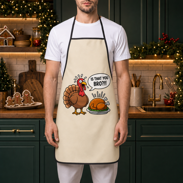 Linen Funny Turkey Thanksgiving Apron