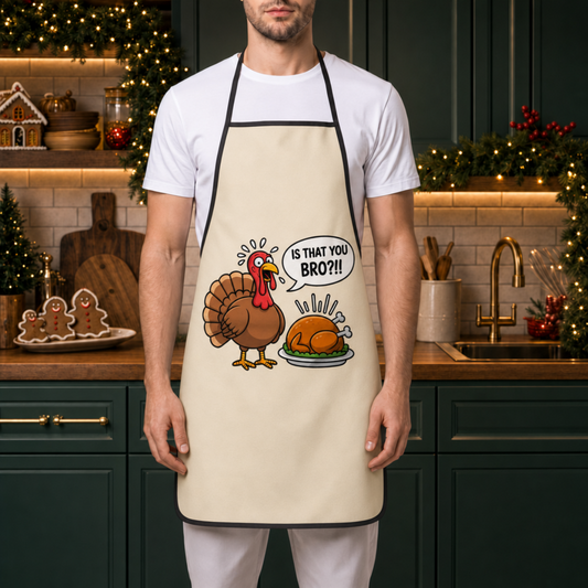 Linen Funny Turkey Thanksgiving Apron