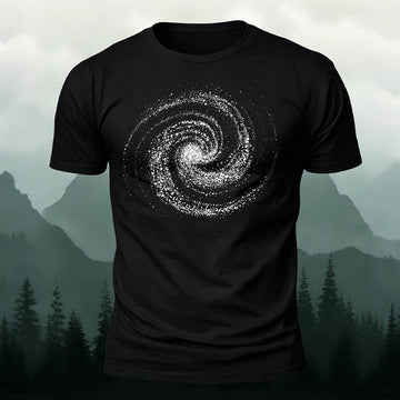 Minimalist Universe Print Casual 100% Cotton T-Shirt