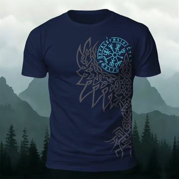 Giant Wolf Mythological Totem Print  Casual Cotton T-Shirt