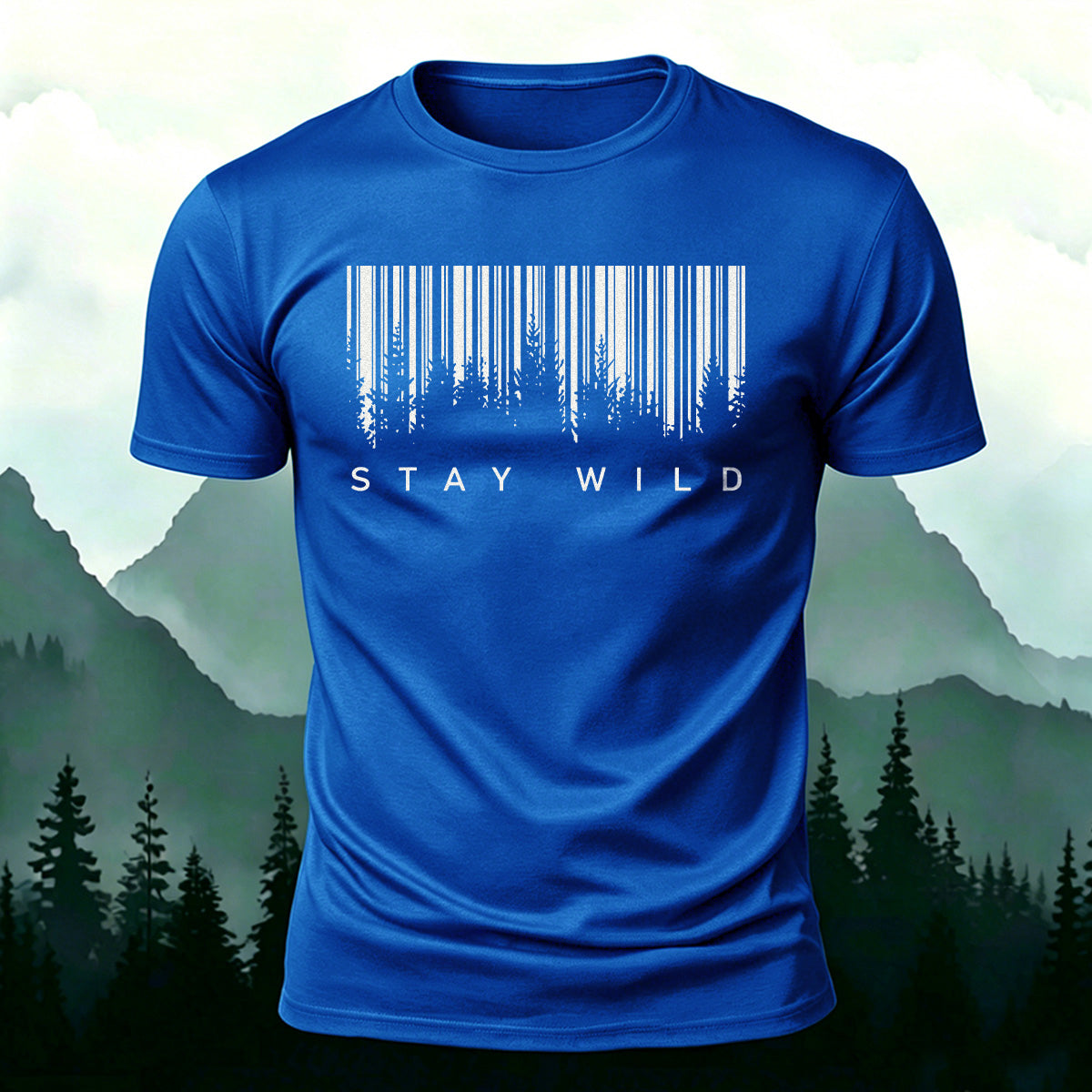 Stay Wild Printed Soft-touch Feel Casual T-Shirt