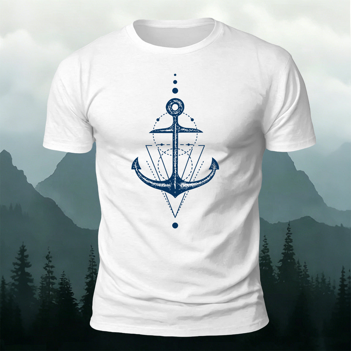 Vintage Nautical Anchor Outdoor Versatile Cotton T-Shirt