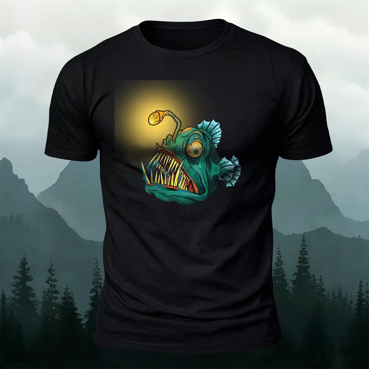 Fun Lantern Fish Graphic Fashion Premium Cotton Tee