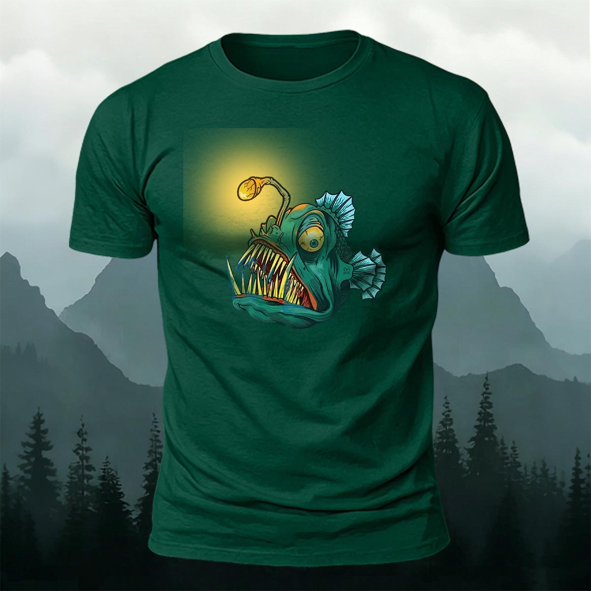 Fun Lantern Fish Graphic Fashion Premium Cotton Tee