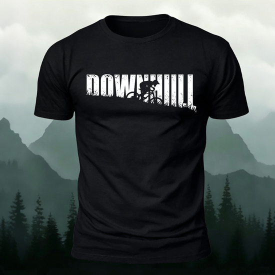 Minimalist Cycling Print Breathable Material Casual T-Shirt Black
