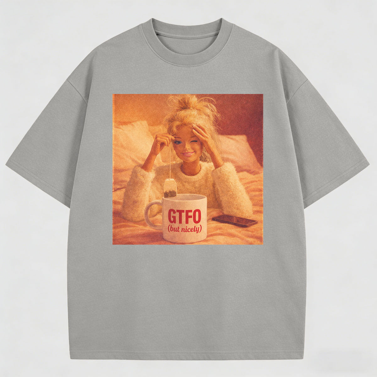 Beautiful Meme Print Pattern Cotton T-Shirt