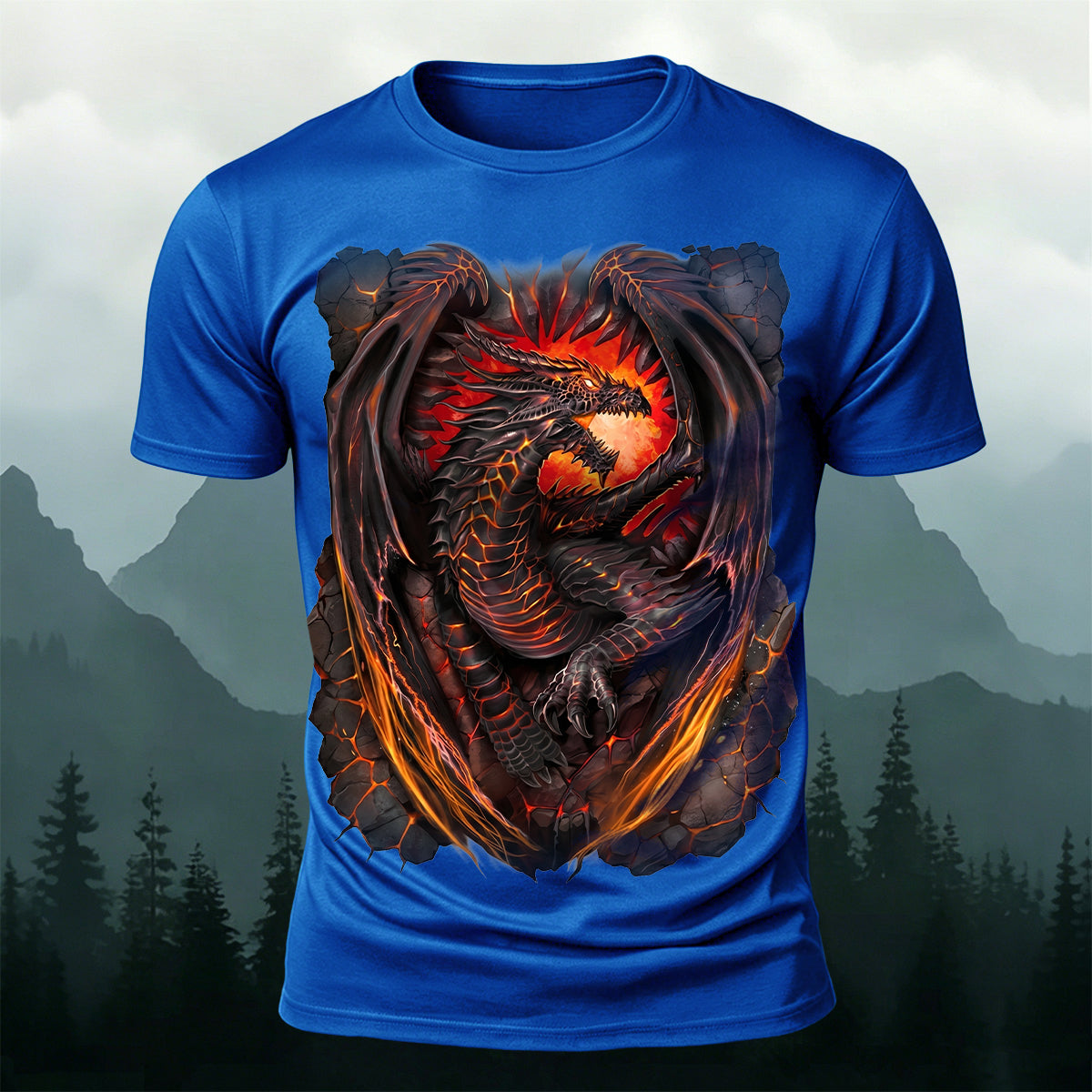 Retro Evil Dragon Print Casual Comfortable T-Shirt