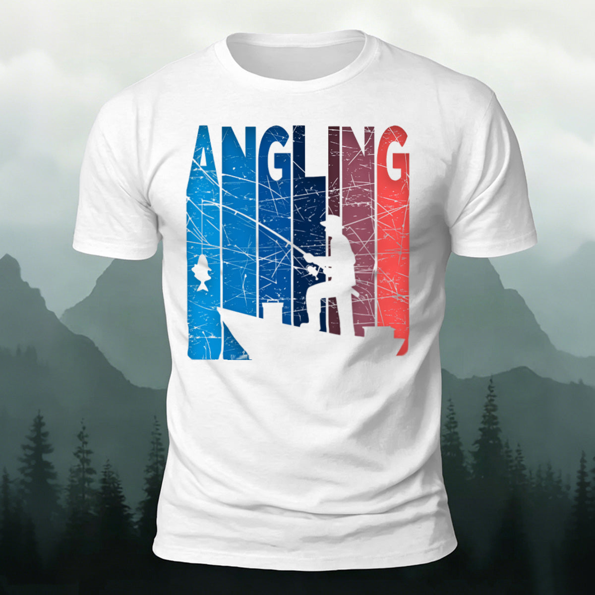 Angling Colorful Pattern Casual Premium Cotton T-shirt
