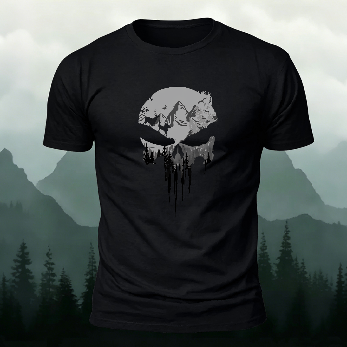 Valley Pattern Casual Outdoor Premium Cotton T-Shirt