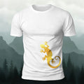 Golden Gecko Print 100% Cotton Crew Neck T-Shirt