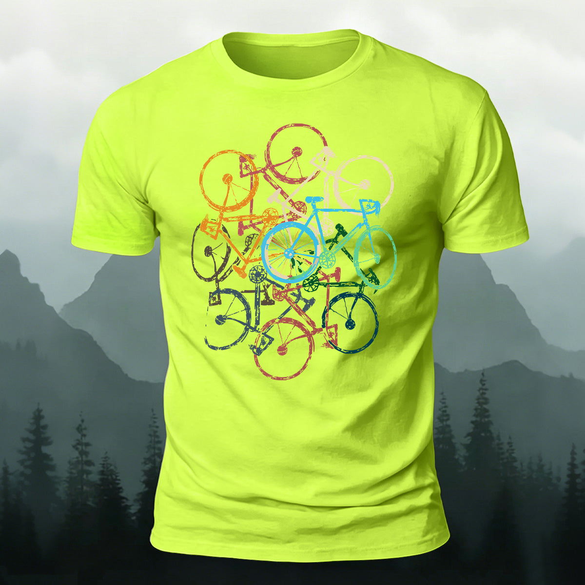 Colorful Bicycle Outdoor Soft Breathable T-Shirt