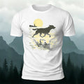 Wolf Running at Sunset Art Print Casual Cotton T-Shirt