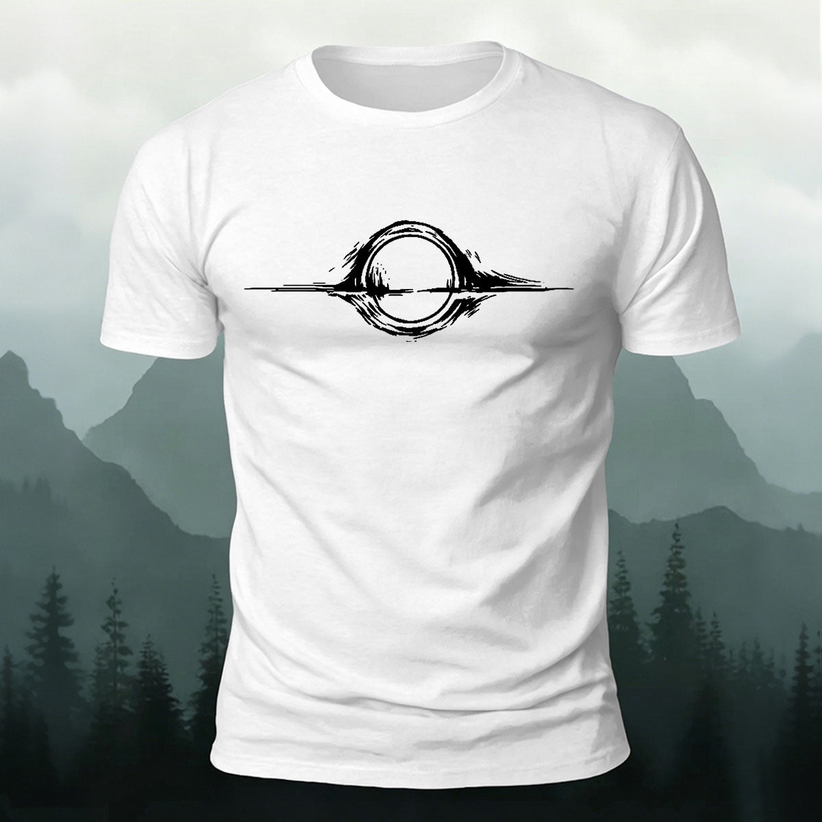 Cool Minimalist Graphics Mountain-Style Casual T-Shirt