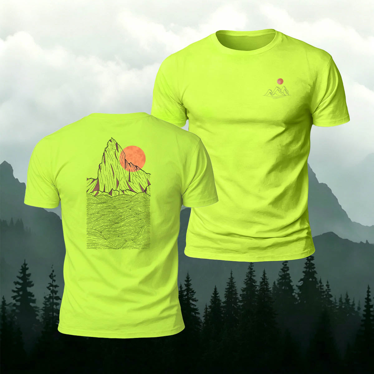 Mountain Sunset Outdoor Casual Breathable T-Shirt