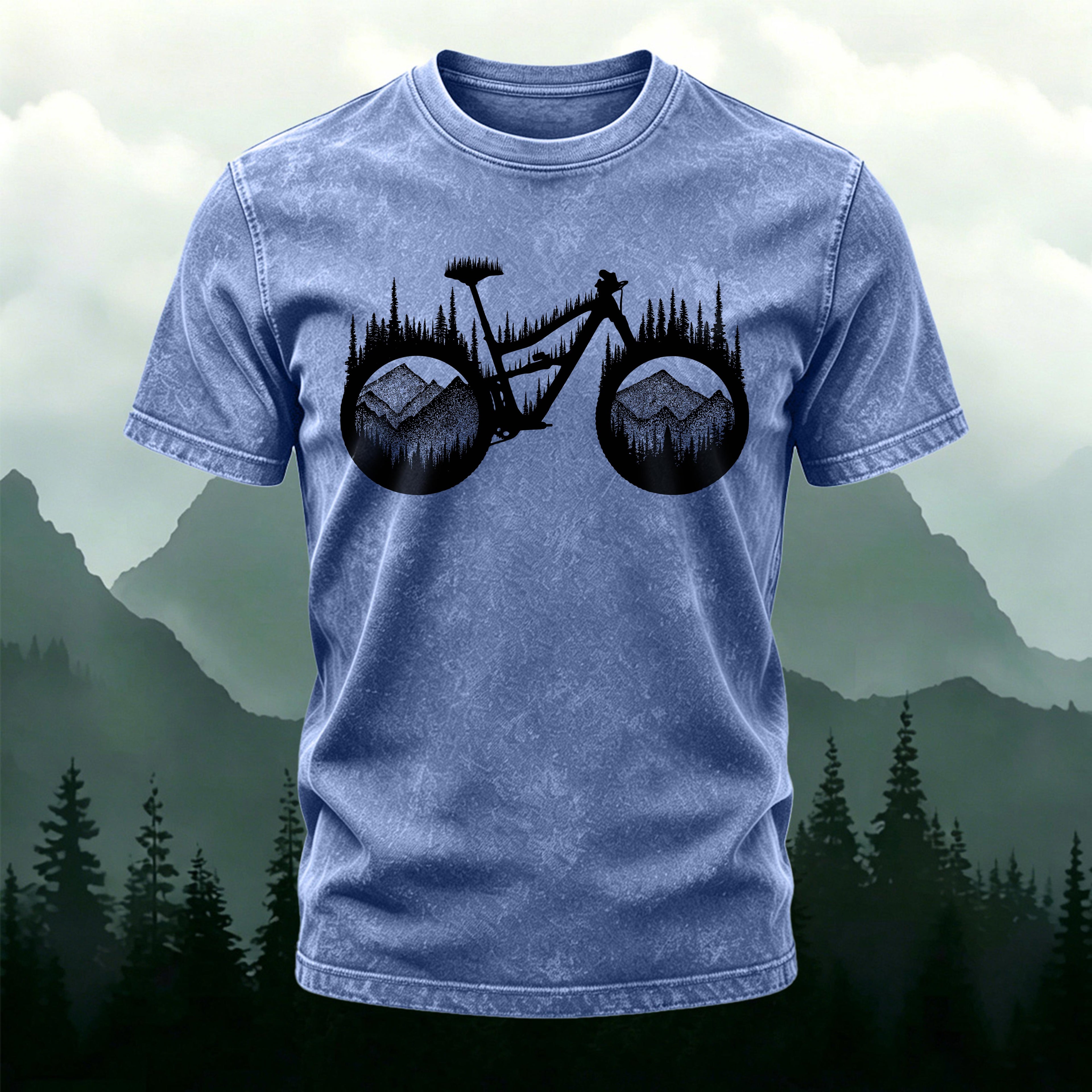 Artistic Bicycle Print Outdoor Comfortable T-Shirt