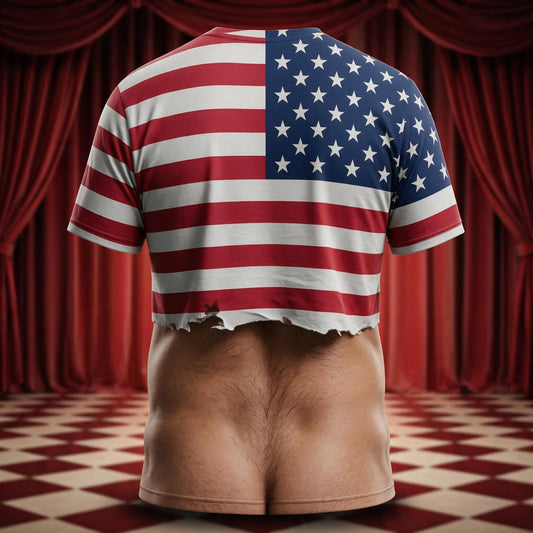 US Flag Funny Straight Casual T-shirt
