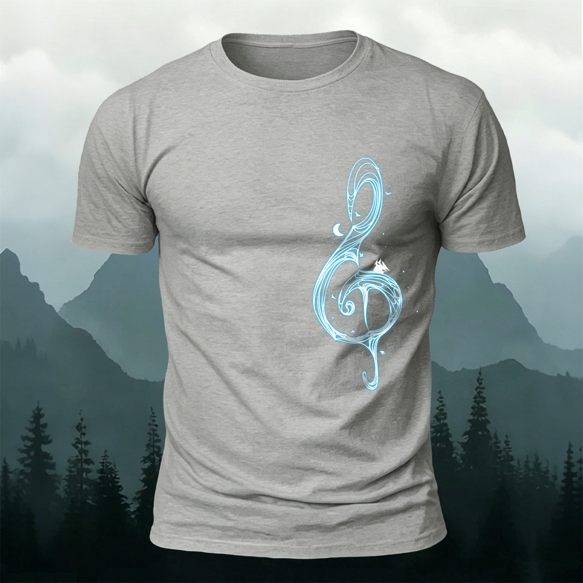 Music Note Print Casual Premium Cotton T-Shirt