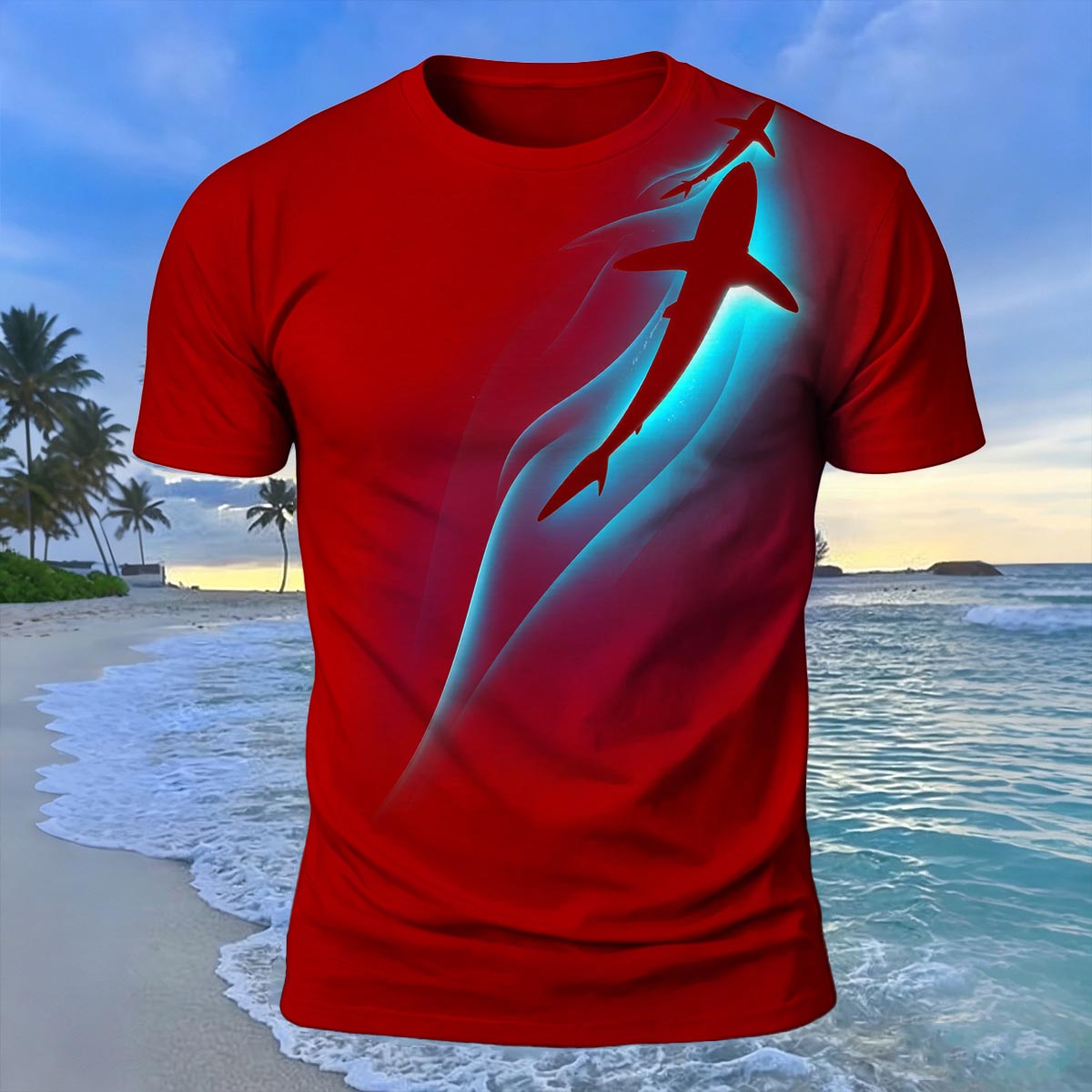 Ocean Spirit Whale Print 100% Cotton Casual T-Shirt