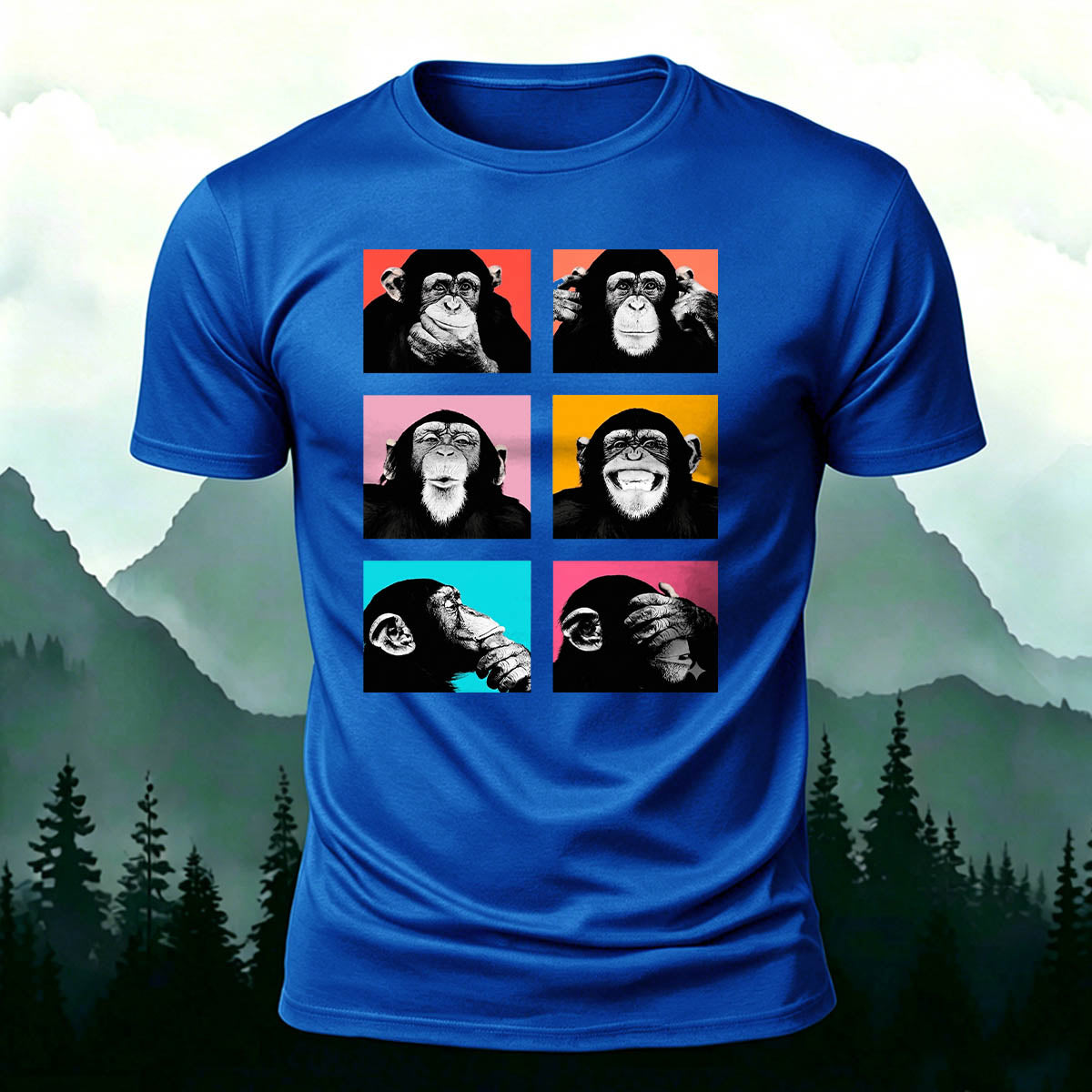 Fun Gorilla Print Casual 100% Cotton T-Shirt