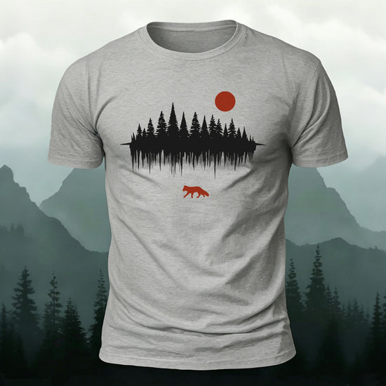 Forest Reflection Natural Leisure Premium Cotton T-Shirt Grey