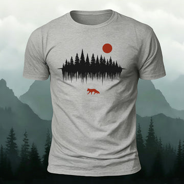 Forest Reflection Natural Leisure Premium Cotton T-Shirt Grey