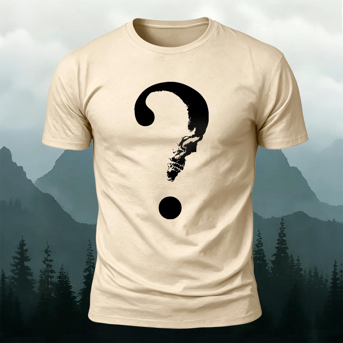 Abstract Question Mark Graphic Minimalist Breathable Tee
