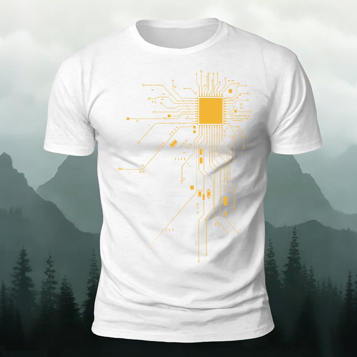 Circuit Pattern Trend Premium Cotton T-Shirt