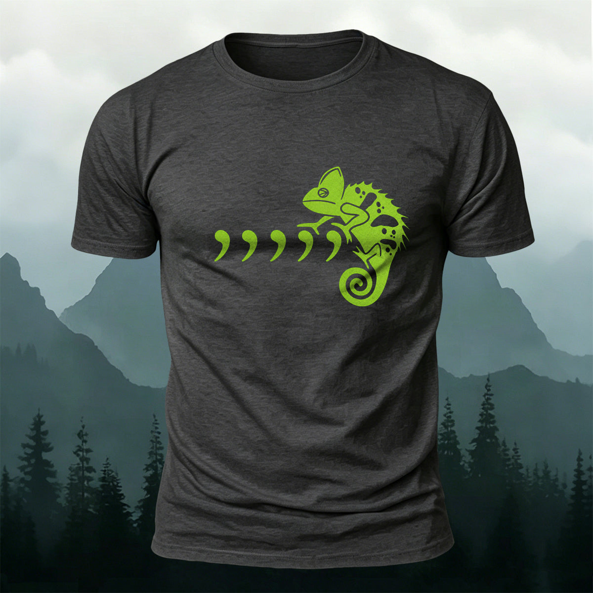 Comma Seahorse Cartoon Print Outdoor Casual Cotton T-Shirt