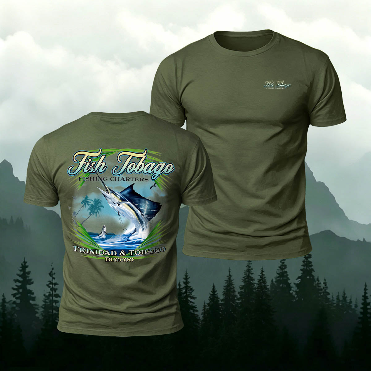 Fish & Jobago Casual Versatile 100% Cotton T-Shirt