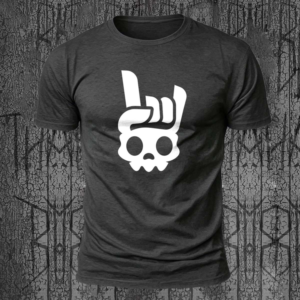 Quirky Gesture Print Casual Skin-Friendly T-Shirt