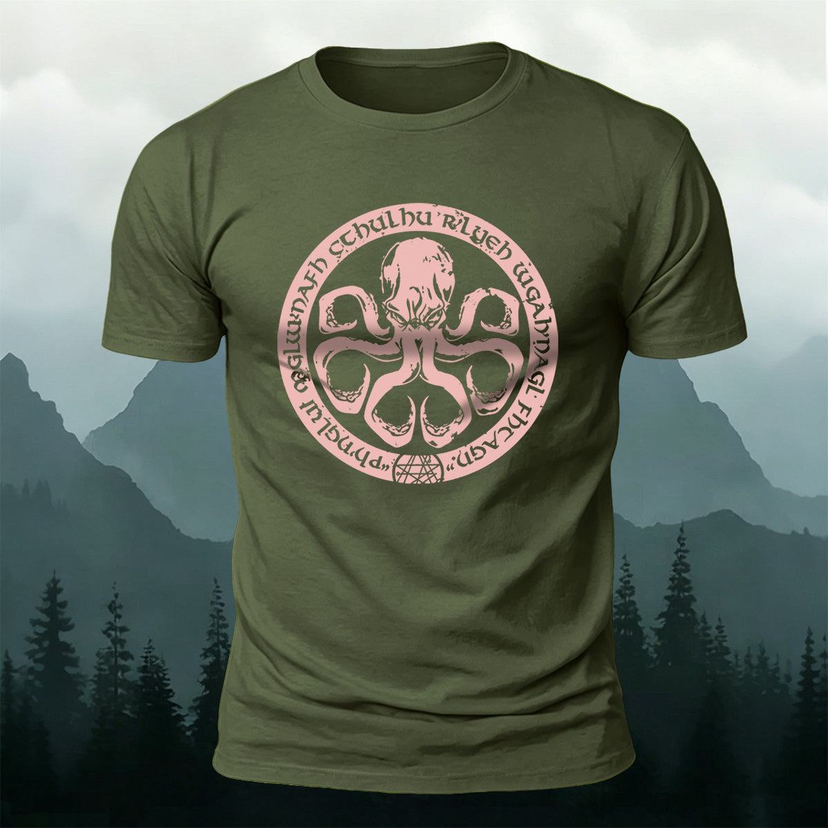 Round Octopus Creative Totem Outdoor Casual Cotton Tee