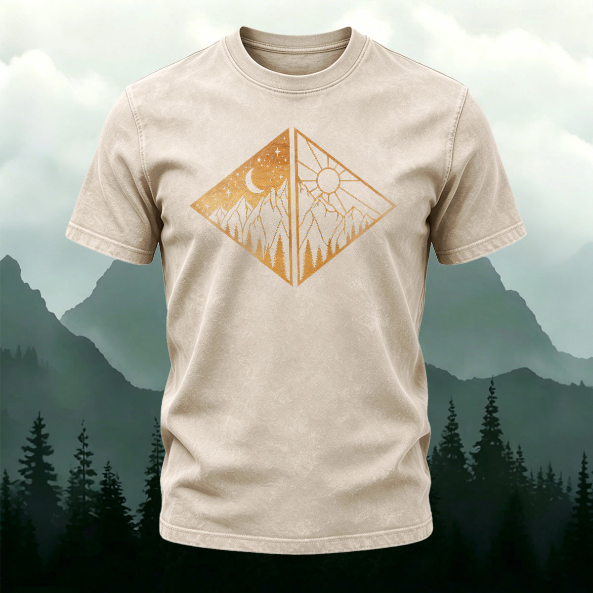 Scenic Geometric Patterns Ultra-soft Fabric T-Shirt