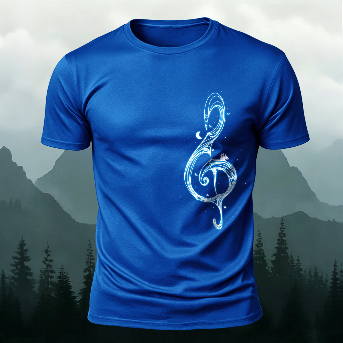 Music Note Print Casual Premium Cotton T-Shirt