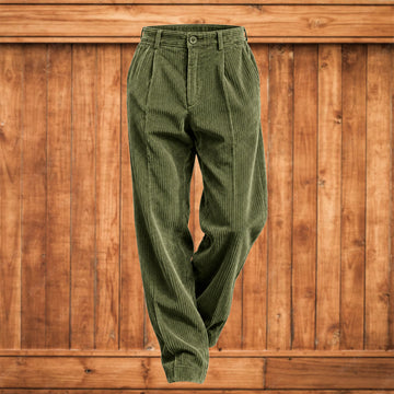 Men's Pleated Corduroy Dress Pants