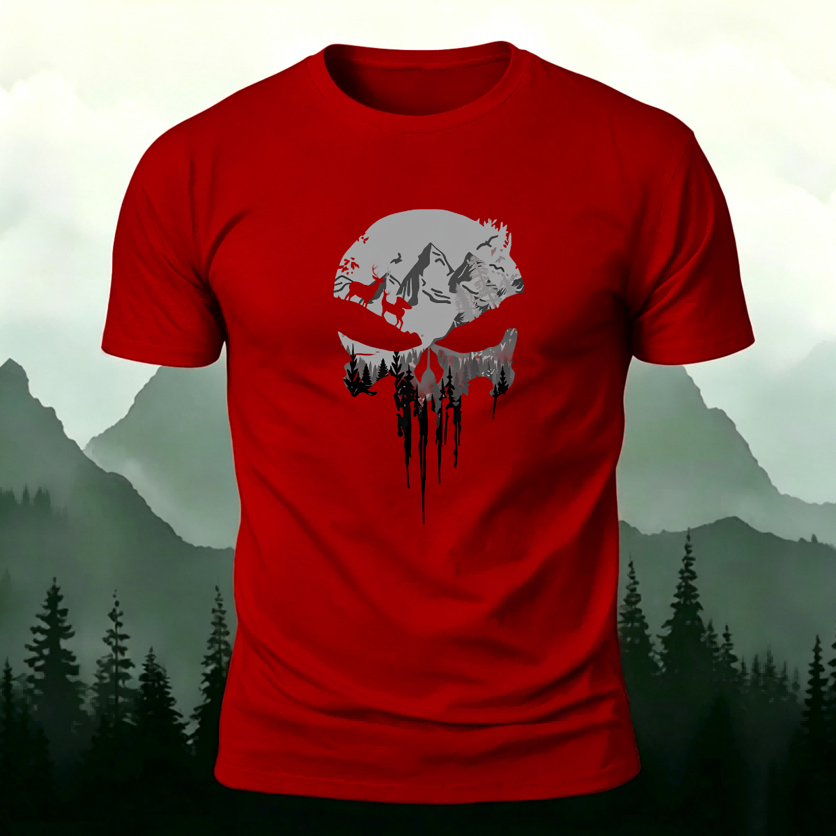 Valley Pattern Casual Outdoor Premium Cotton T-Shirt