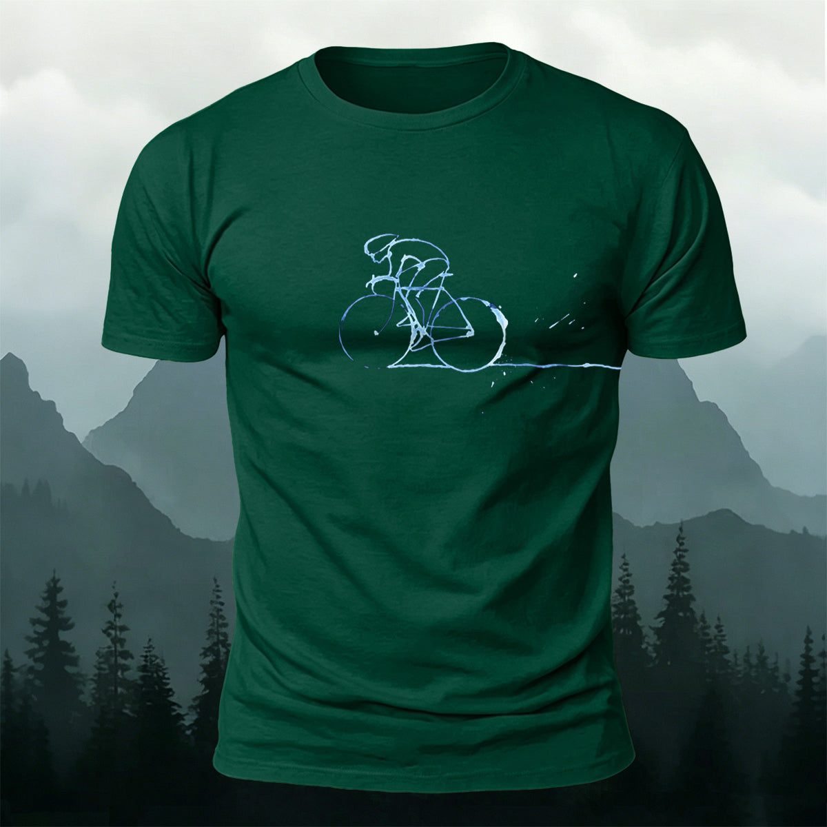Simple Cycling Graphic Outdoor 100% Cotton T-Shirt