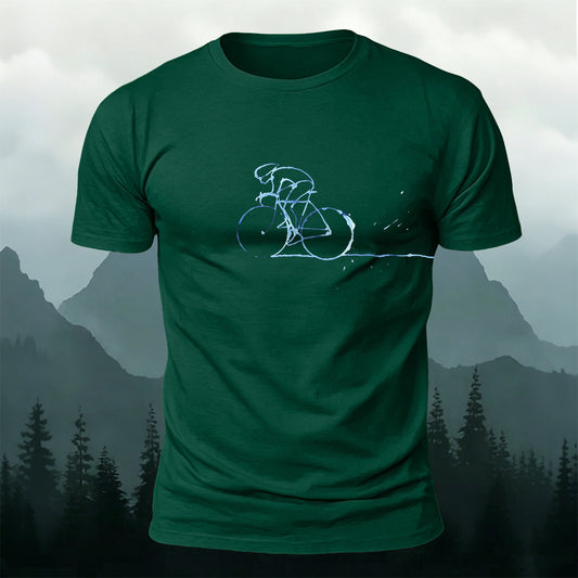Simple Cycling Graphic Outdoor 100% Cotton T-Shirt
