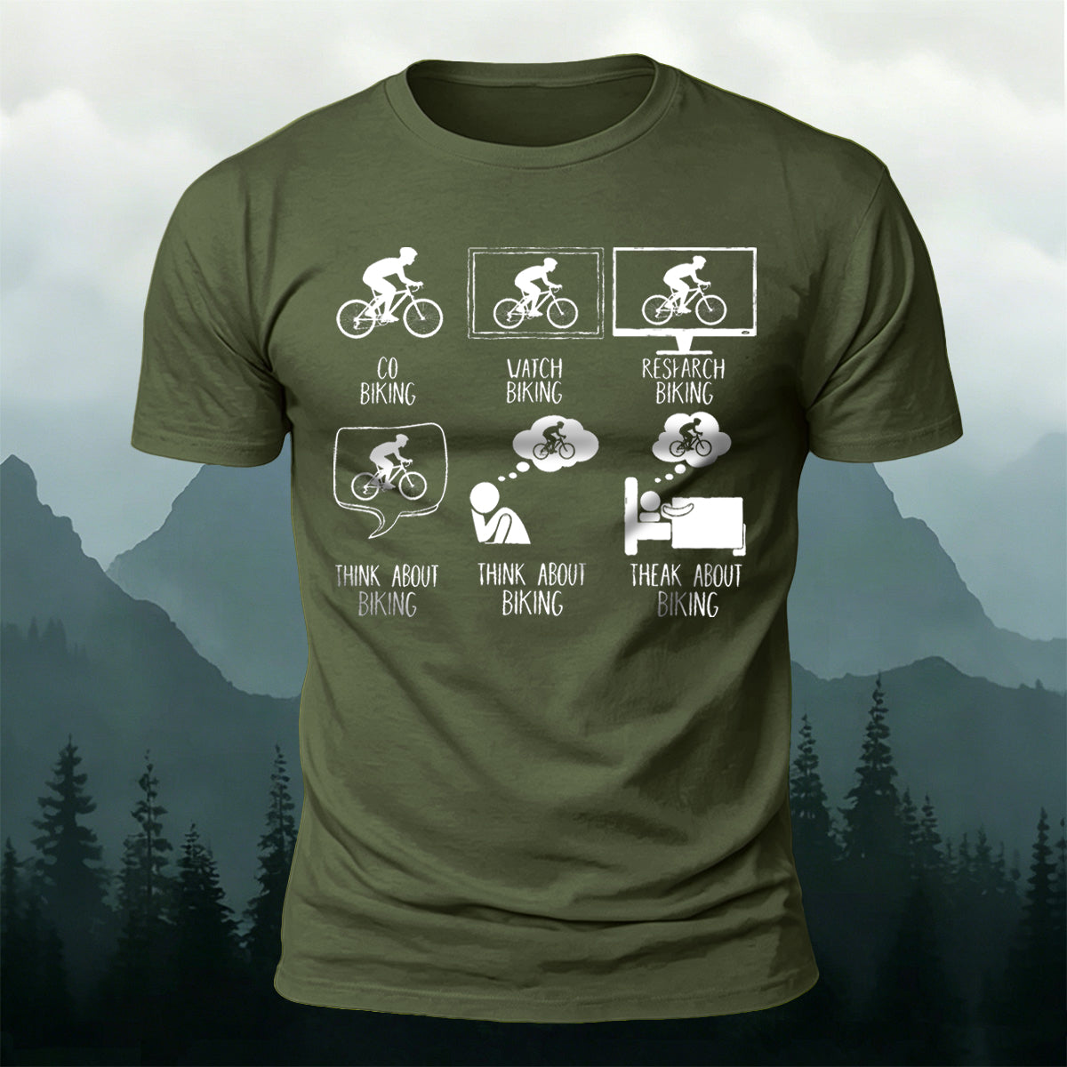 Fun Cycling Hobbyist Casual 100% Cotton T-Shirt