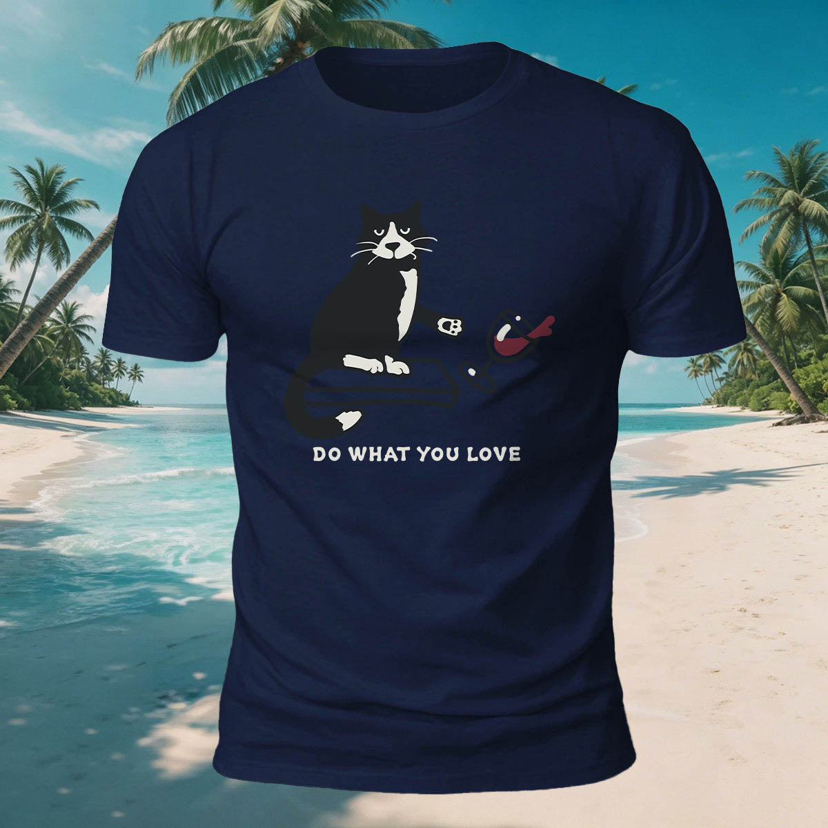 Kitten Spilling a Drink Print  Versatile Cotton T-Shirt