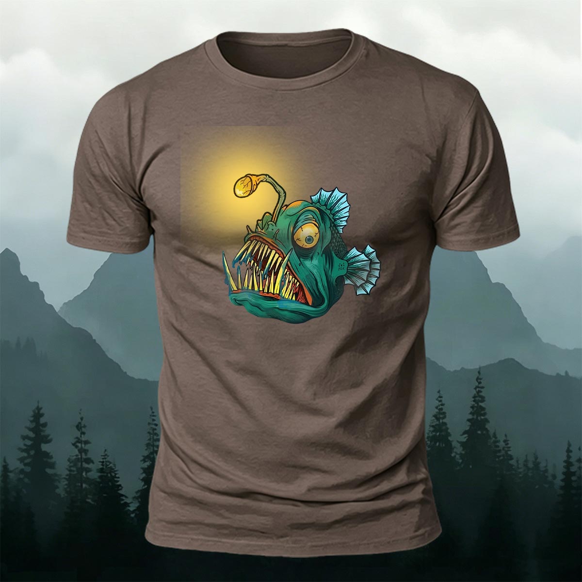 Fun Lantern Fish Graphic Fashion Premium Cotton Tee