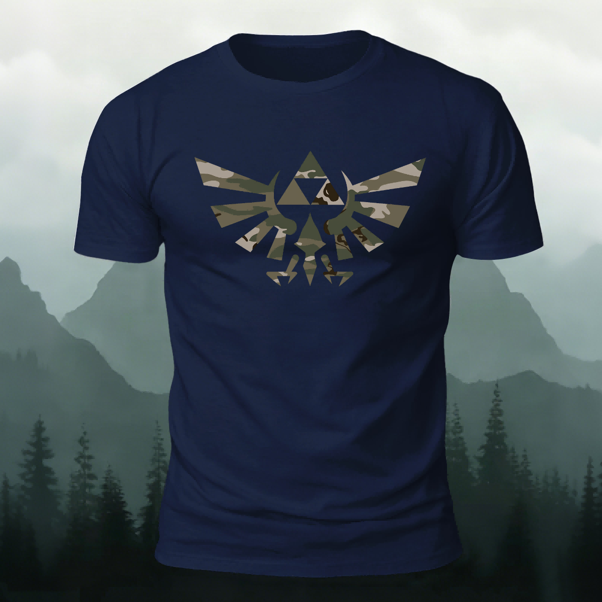 Stylish Pattern Casual Comfortable Premium Cotton Tee Navy