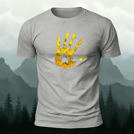 Palm Print Pattern Trend Skin-friendly T-Shirt Grey