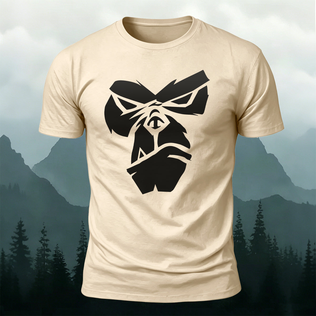 Cool Gorilla Face Print Casual Cotton T-Shirt