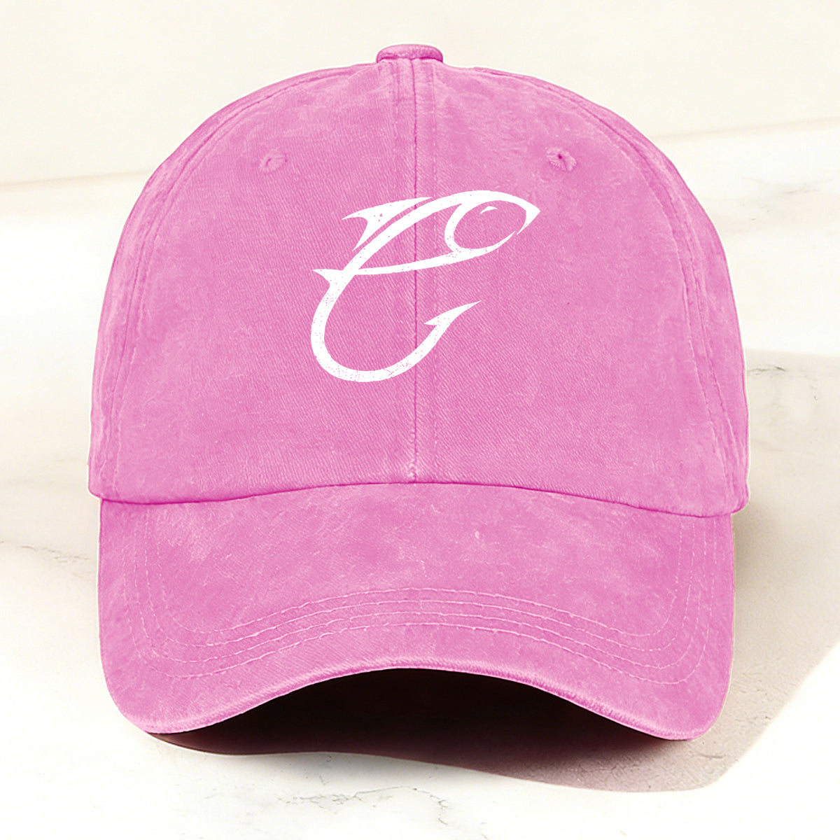 Minimalist and Creative Fishing-Themed Casual Washed Duck Bill Cap