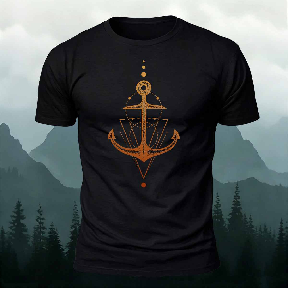 Vintage Nautical Anchor Outdoor Versatile Cotton T-Shirt