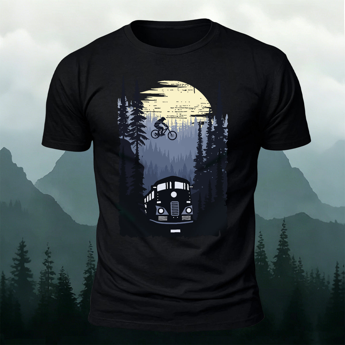 Mountain Biking Print Outdoor Trendy Casual Tee